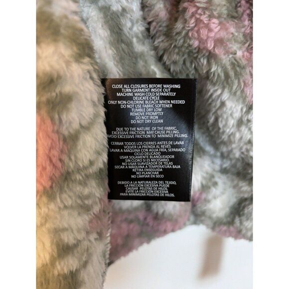 Ladies Gerry Fleece Zip Up Jacket Size Medium Floral Green Pink Gray - Picture 9 of 9